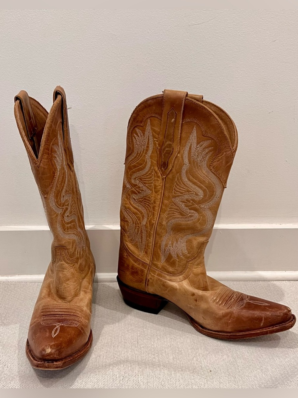 Shyanne Ombré Brown Leather Cowboy Boots Western Embroidered Women’s 7
